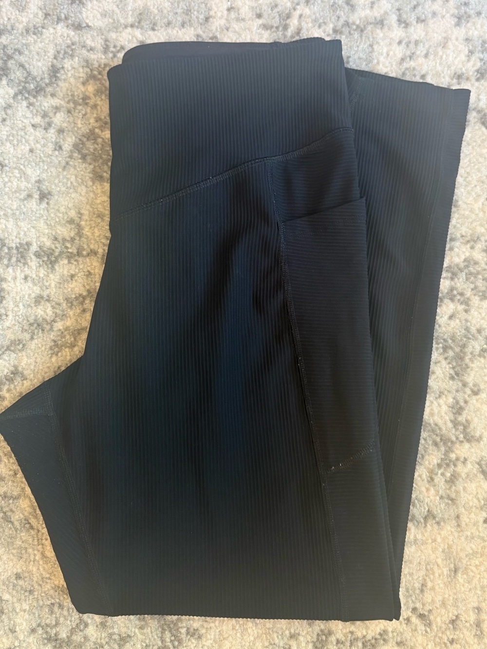 Old Navy PowerSoft Ribbed High-Waisted Leggings – Black – Size Large